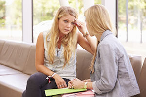 Student talking to counsellor